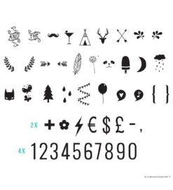 A Little Lovely Company Lichtbox Symbolen Set - Numbers & Symbol