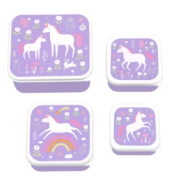 A Little Lovely Company Lunch & Snack Box Set UNICORN DREAMS