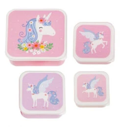A Little Lovely Company Lunch & Snack Box Set Unicorn